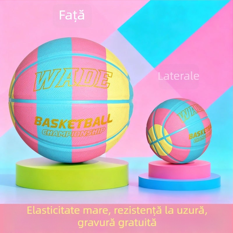 Mingea de baschet din cauciuc pentru antrenament, cu imprimare logo și personalizare, potrivită pentru baschet, fotbal și volei