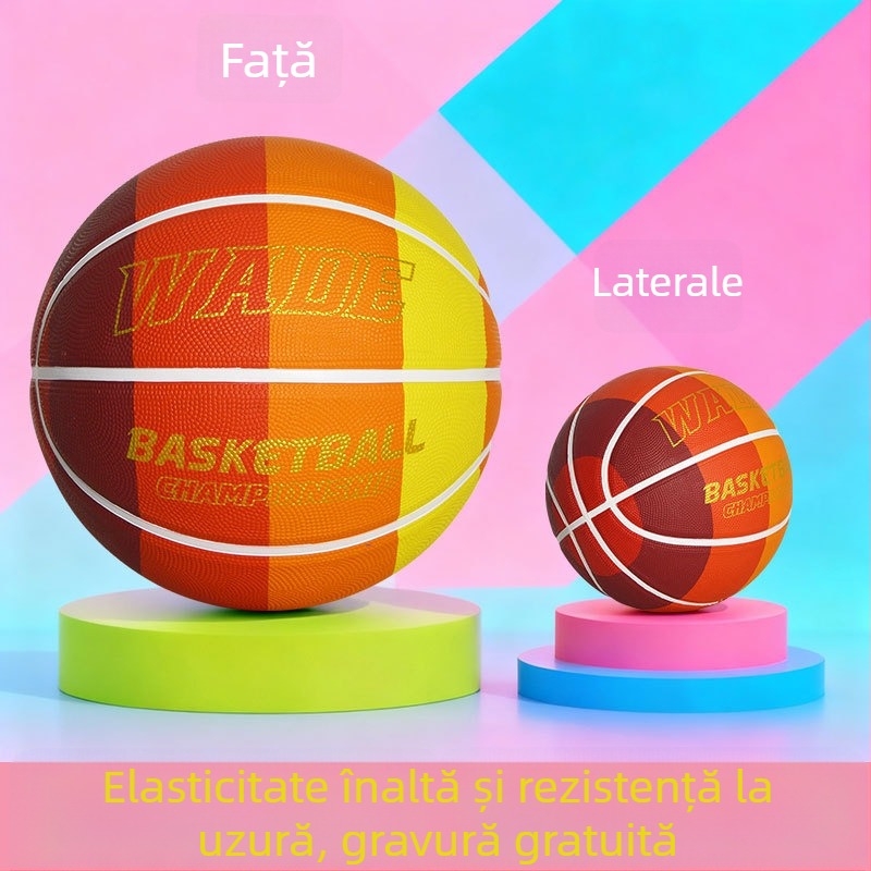 Mingea de baschet din cauciuc pentru antrenament, cu imprimare logo și personalizare, potrivită pentru baschet, fotbal și volei