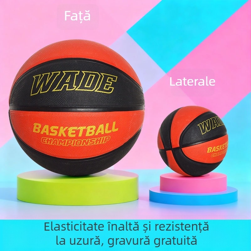 Mingea de baschet din cauciuc pentru antrenament, cu imprimare logo și personalizare, potrivită pentru baschet, fotbal și volei