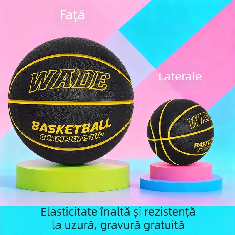 Mingea de baschet din cauciuc pentru antrenament, cu imprimare logo și personalizare, potrivită pentru baschet, fotbal și volei