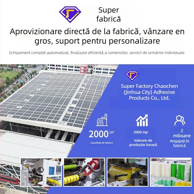 Bandă de decompression cu substrat din polipropilenă (BOPP), grosime 50 μm, logo tipărit