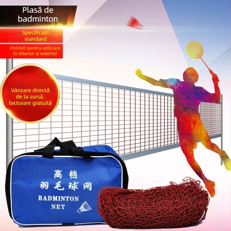 Plasă de badminton – standard pentru competiții la dublu, pliabilă și portabilă pentru interior/exterior, poliester, Yigengmei