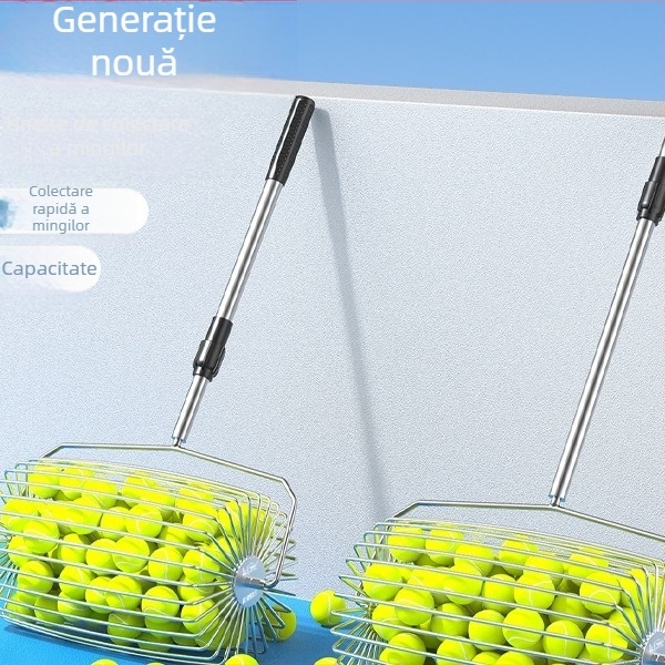 Colector de mingi de tenis ușor, telescopic, cu cilindru de colectare