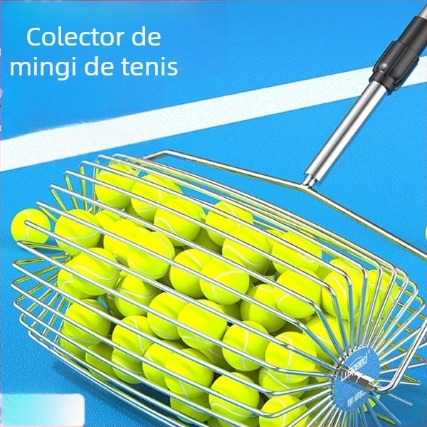 Colector de mingi de tenis ușor, telescopic, cu cilindru de colectare