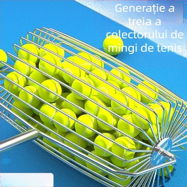 Colector de mingi de tenis ușor, telescopic, cu cilindru de colectare