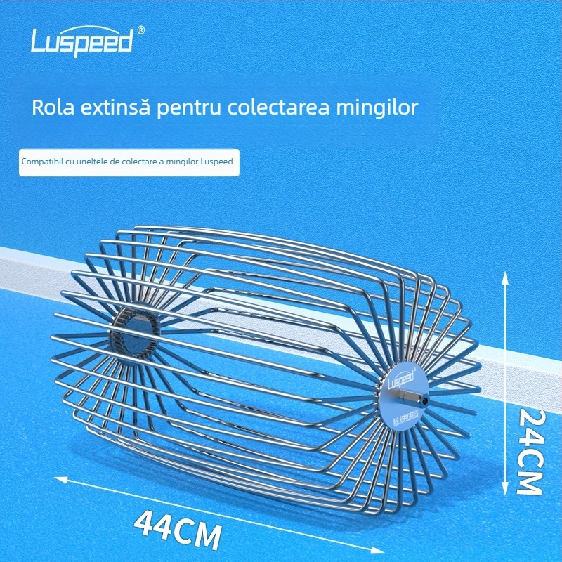 Colector de mingi de tenis ușor, telescopic, cu cilindru de colectare