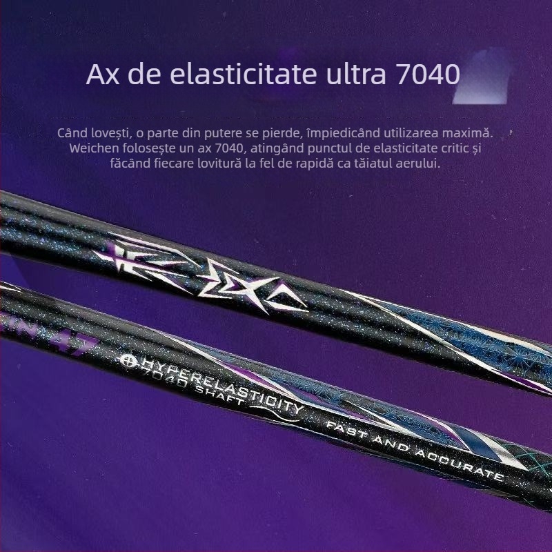 Weichen Assassin rachetă de badminton, ramă din carbon complet, ultraușoară, model ofensiv pentru competiții și antrenament, greutate 95–100 g, mâner G5