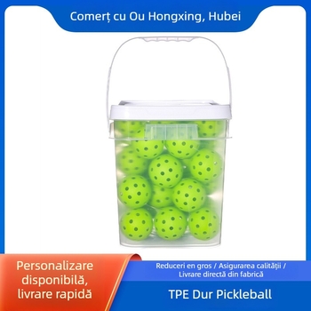 Baril de depozitare pickleball de la Ouhongxing, 40 de găuri, material TPE, greutate 26 g