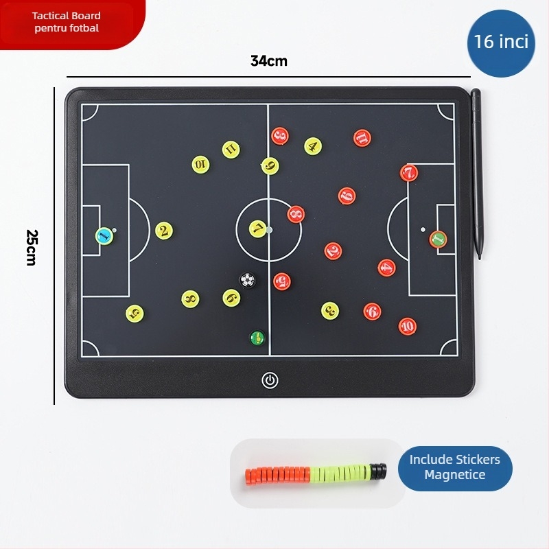 Tablă tactică pentru fotbal – tablă magnetică electronică pentru antrenor, material Qita, set de 20 bucăți, tablă scoruri/înlocuire/tactică