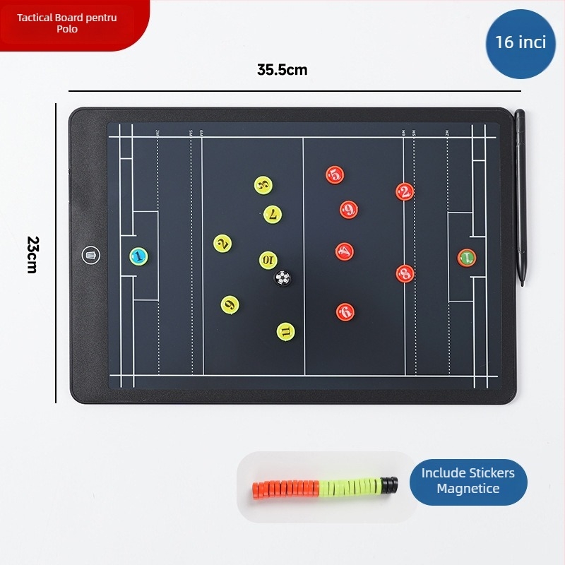 Tablă tactică pentru fotbal – tablă magnetică electronică pentru antrenor, material Qita, set de 20 bucăți, tablă scoruri/înlocuire/tactică