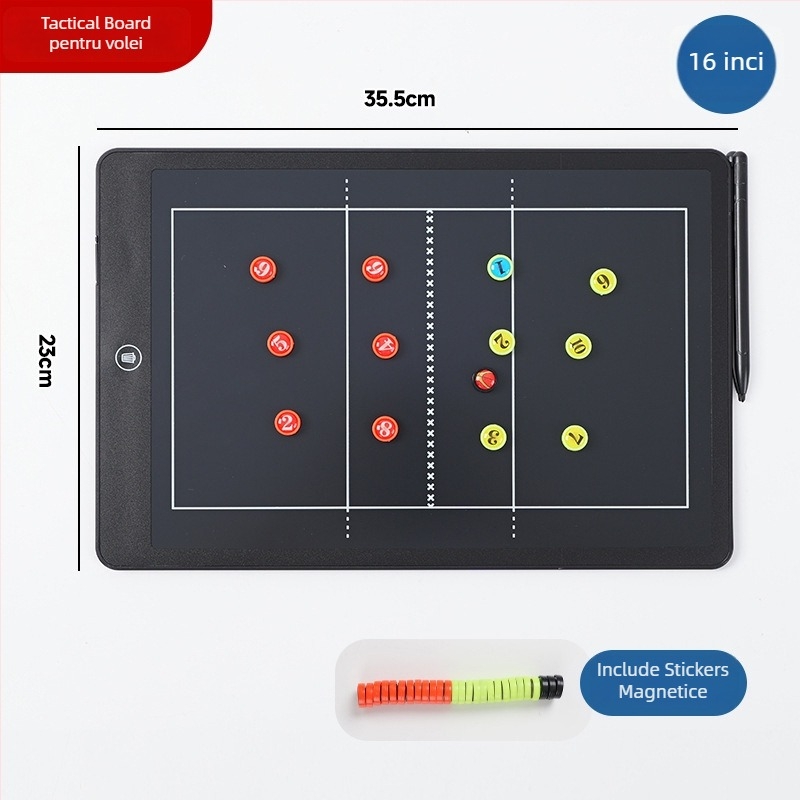 Tablă tactică pentru fotbal – tablă magnetică electronică pentru antrenor, material Qita, set de 20 bucăți, tablă scoruri/înlocuire/tactică