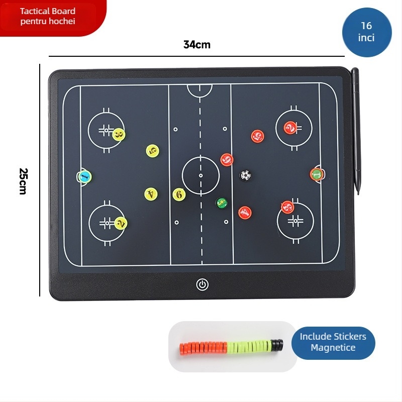 Tablă tactică pentru fotbal – tablă magnetică electronică pentru antrenor, material Qita, set de 20 bucăți, tablă scoruri/înlocuire/tactică