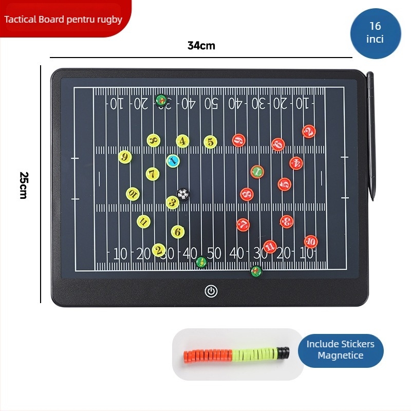 Tablă tactică pentru fotbal – tablă magnetică electronică pentru antrenor, material Qita, set de 20 bucăți, tablă scoruri/înlocuire/tactică