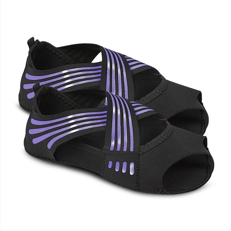 Pantofi de fitness interior pentru yoga, cu cinci degete și vârf deschis, talpă antiderapantă din cauciuc, partea superioară din piele sintetică