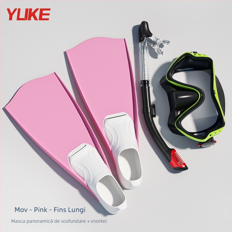 Set din silicon pentru înot: aripioare de scufundare și mască de snorkel – pentru adulți și copii – marca Yuke