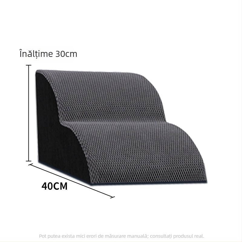 Scară pentru câini și pat – catifea, demontabilă, lavabilă, rampă pentru animale de companie