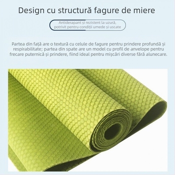 Covoraș de yoga – Cauciuc natural, 6 mm, pliabil, model solid