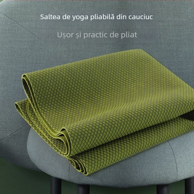 Covoraș de yoga – Cauciuc natural, 6 mm, pliabil, model solid