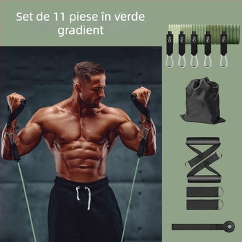 Asahi Ken set funii de tragere – funie de rezistență pentru fitness din TPE, tensiune 150 lb, set de 30 buc., pentru adulți