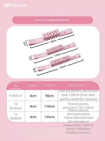 Ovanda bandă elastică pentru antrenament balet pentru copii, design cu 12 secțiuni