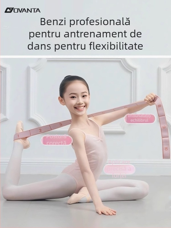 Ovanda bandă elastică pentru antrenament balet pentru copii, design cu 12 secțiuni