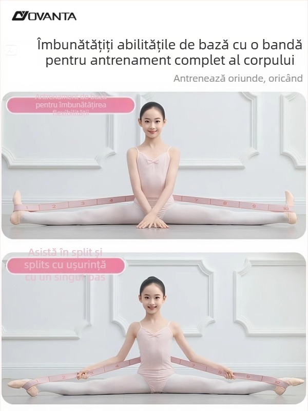 Ovanda bandă elastică pentru antrenament balet pentru copii, design cu 12 secțiuni