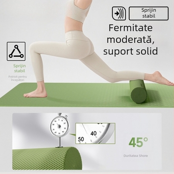 Rolă din pufă din pufsolidă pentru masajul spatelui și al picioarelor — relaxare musculară, instrument de yoga pentru începători