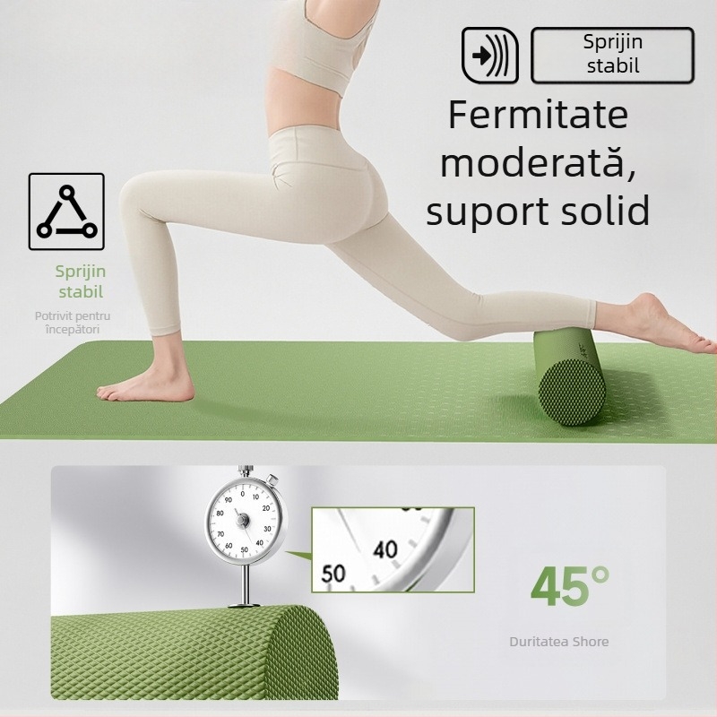 Rolă din pufă din pufsolidă pentru masajul spatelui și al picioarelor — relaxare musculară, instrument de yoga pentru începători