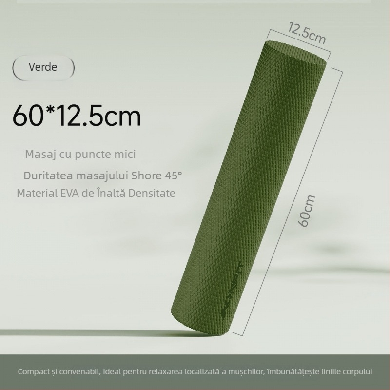Rolă din pufă din pufsolidă pentru masajul spatelui și al picioarelor — relaxare musculară, instrument de yoga pentru începători