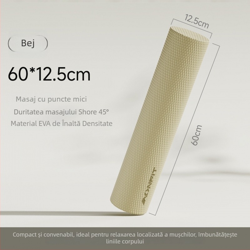 Rolă din pufă din pufsolidă pentru masajul spatelui și al picioarelor — relaxare musculară, instrument de yoga pentru începători