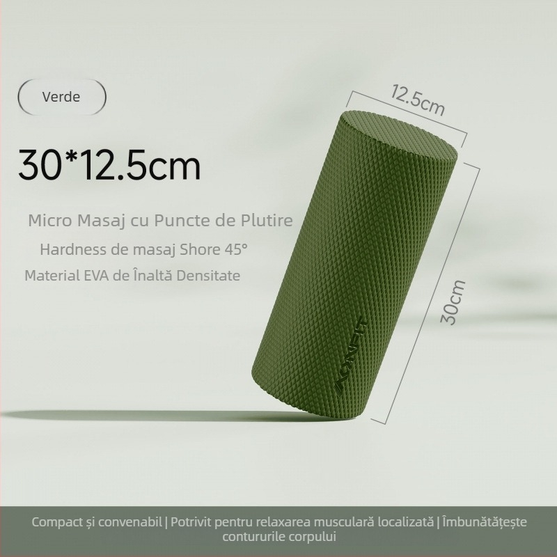 Rolă din pufă din pufsolidă pentru masajul spatelui și al picioarelor — relaxare musculară, instrument de yoga pentru începători