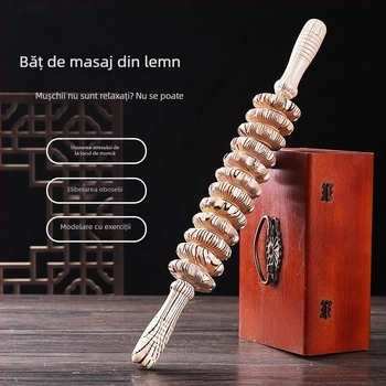Bețișor de masaj din lemn, roller portabil pentru relaxarea mușchilor, yoga meridiană, masaj gât și picioare