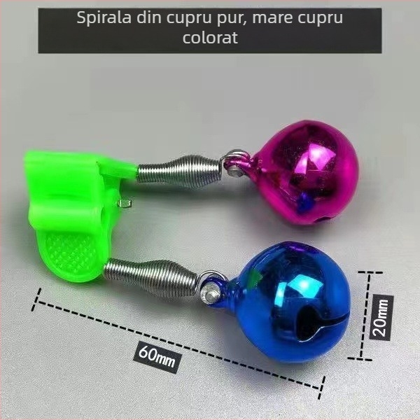 Clopot pentru undițe de pescuit marin cu lumină și alarmă anti-cădere – clopot dublu, metal, Wenxing