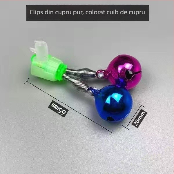 Clopot pentru undițe de pescuit marin cu lumină și alarmă anti-cădere – clopot dublu, metal, Wenxing