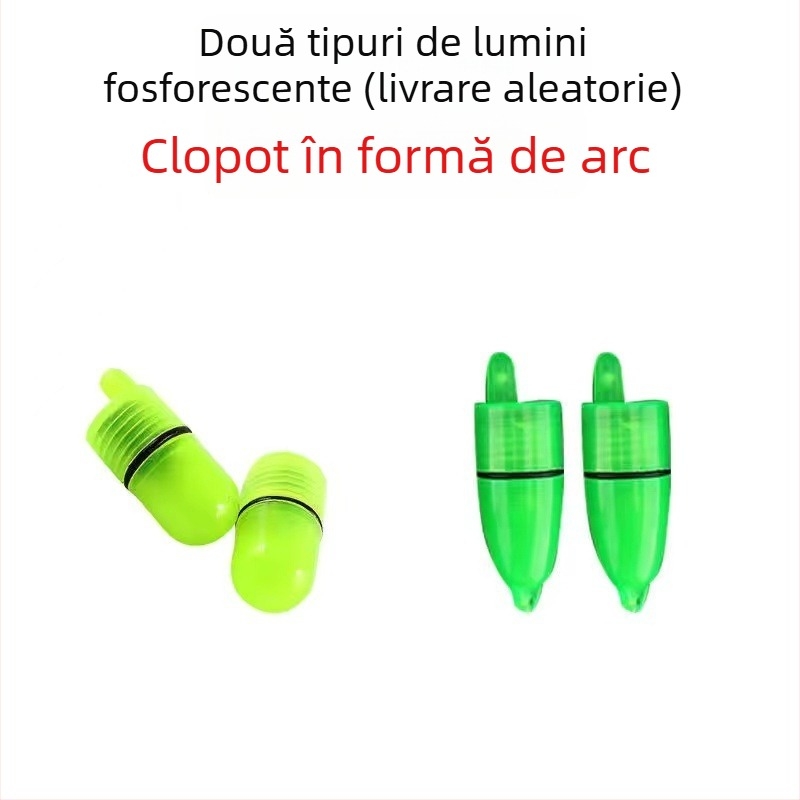 Clopot pentru undițe de pescuit marin cu lumină și alarmă anti-cădere – clopot dublu, metal, Wenxing