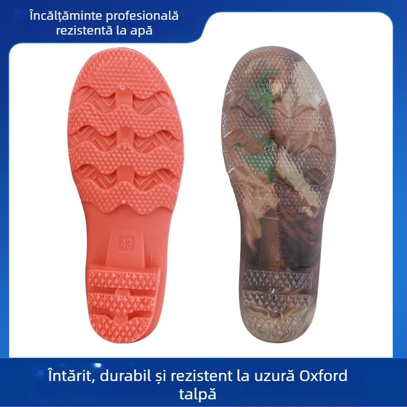 Costum de pescuit impermeabil unisex cu pantaloni de ploaie și încălțăminte de apă — rezistent la abraziune, anti-static, rezistent la acizi și baze, țesătură PVC