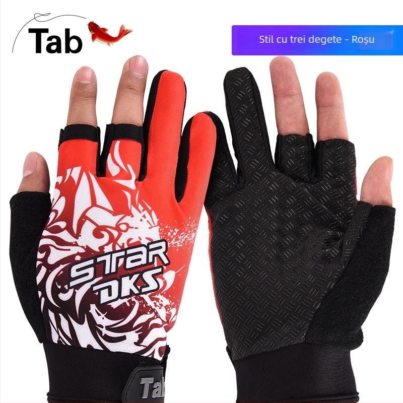 Tab mănuși de pescuit pentru momeli, impermeabile, respirabile, protecție UV, design cu cinci degete
