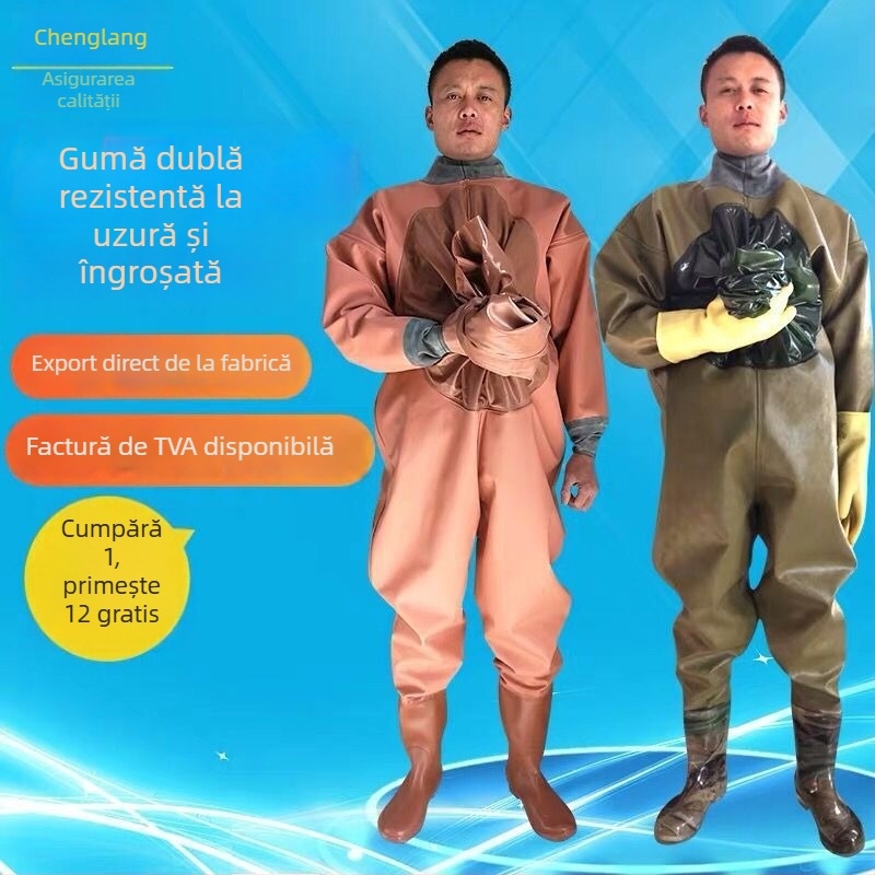 Costum de pescuit complet impermeabil, dintr-o bucată, material gros, primăvară, pentru bărbați