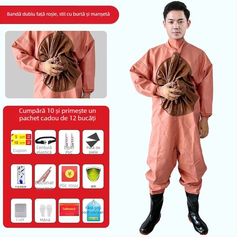 Costum de pescuit complet impermeabil, dintr-o bucată, material gros, primăvară, pentru bărbați