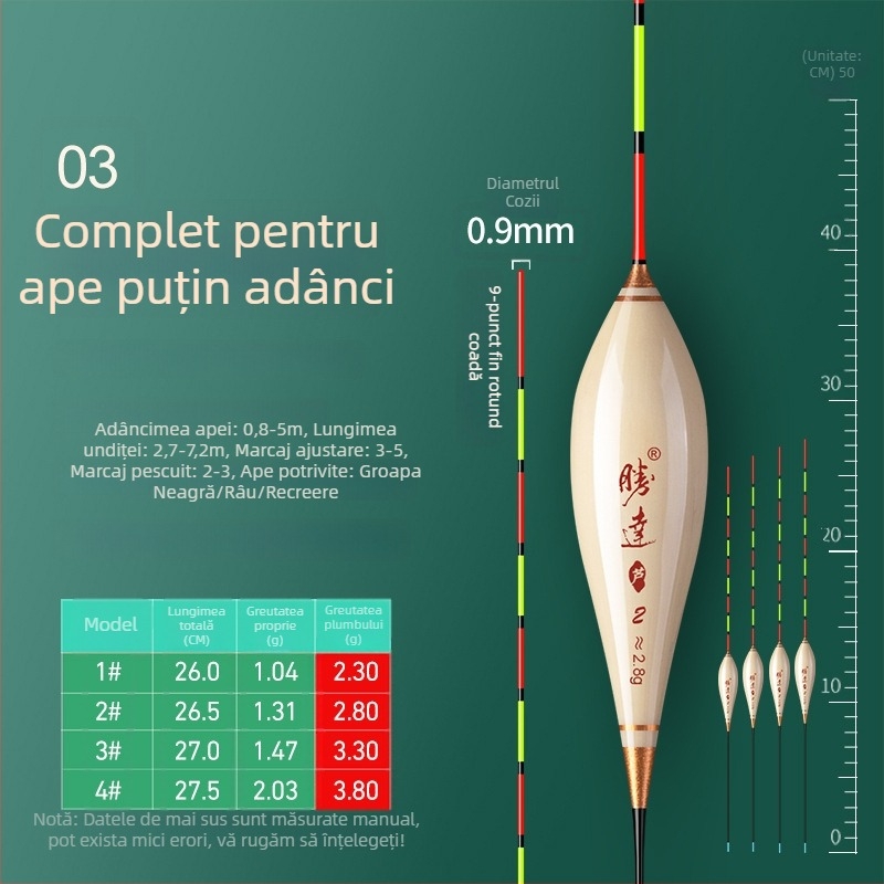 Plută de pescuit cu drift vertical, Shengda, papură