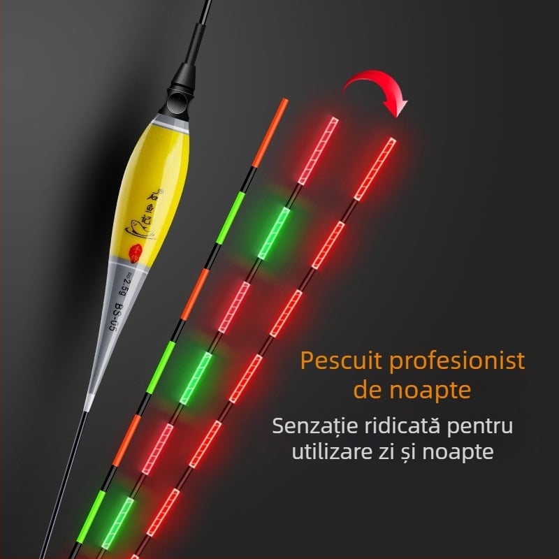Plută verticală pentru caras — schimbare de culoare, iluminare electronică, senzor de gravitație, material nanometric