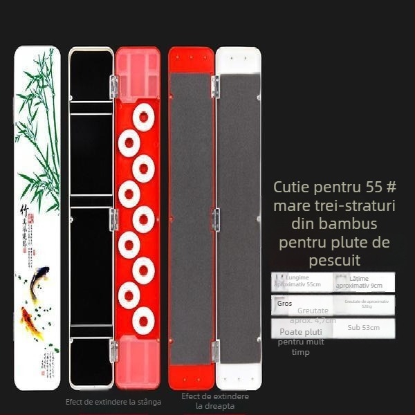 Cutie multifuncțională pentru plute – trei în unu, cu trei niveluri și capacitate mare pentru liniile de pescuit