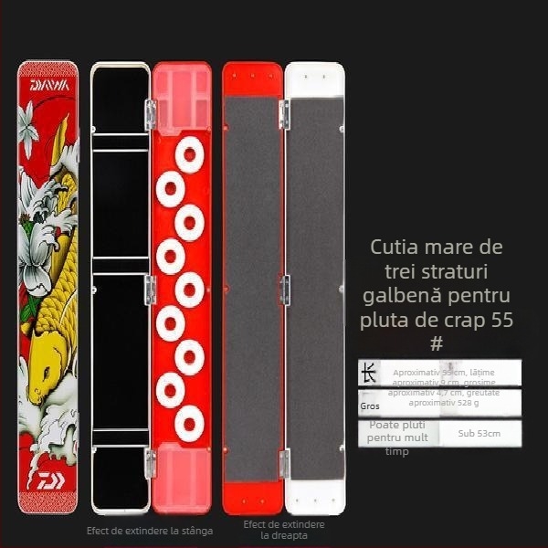 Cutie multifuncțională pentru plute – trei în unu, cu trei niveluri și capacitate mare pentru liniile de pescuit