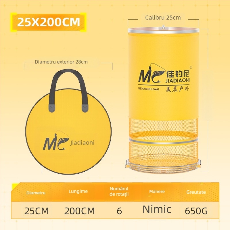 Jiajiaoni All-in-One Plasă de Pescuit cu Uscare Rapidă Pentru Pescuit Sălbatic – Protecție Pescuit