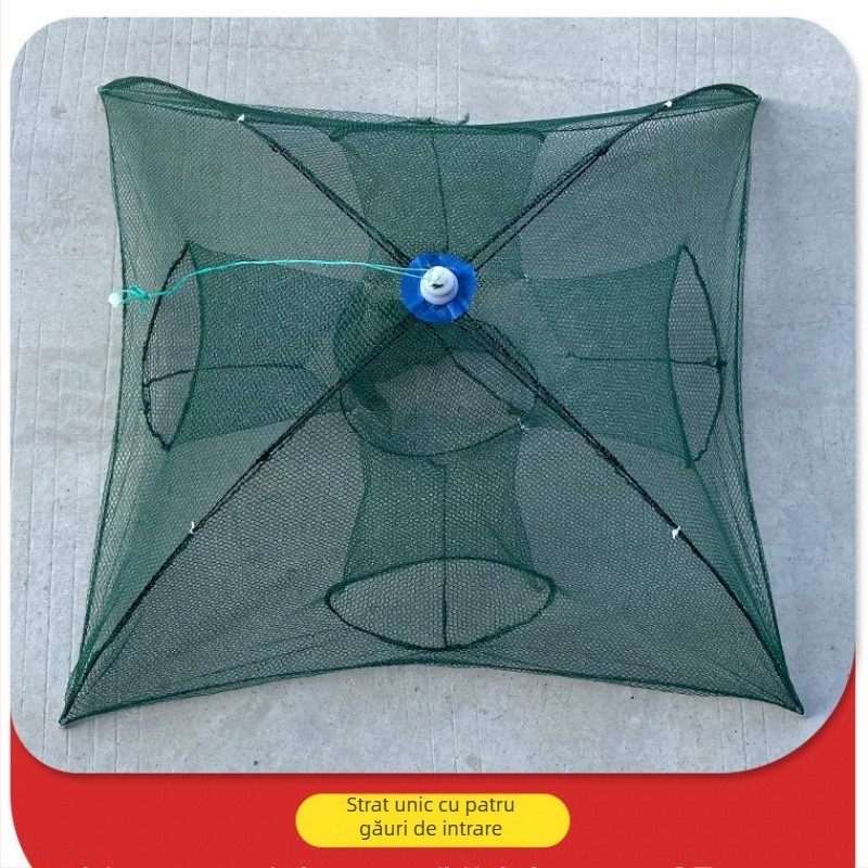 Tai Lane plasă de protecție pentru pescuit, cușcă pliabilă pentru creveți cu plasă tip umbrelă, material mătase