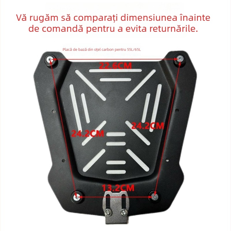 Kit universal de montaj pentru bagajul spate al motocicletei, cu eliberare rapidă