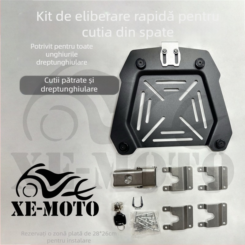 Kit universal de instalare pentru portbagajul spate al motocicletei, cu deblocare rapidă, pentru cutii din fier, cutii de pescuit, cutii de scule și bagaje