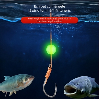 Set cârlig exploziv, cu opt dinți și clips pentru momelă – Mengda (Brand: Mengda; Fără barbs; Opt dinți; Pentru pescuit în mare, pe stânci, în râuri)