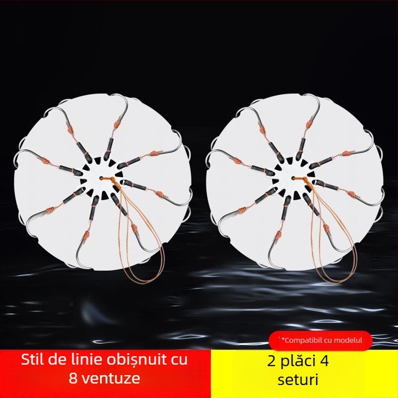 Set cârlig exploziv, cu opt dinți și clips pentru momelă – Mengda (Brand: Mengda; Fără barbs; Opt dinți; Pentru pescuit în mare, pe stânci, în râuri)