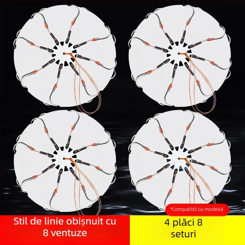 Set cârlig exploziv, cu opt dinți și clips pentru momelă – Mengda (Brand: Mengda; Fără barbs; Opt dinți; Pentru pescuit în mare, pe stânci, în râuri)
